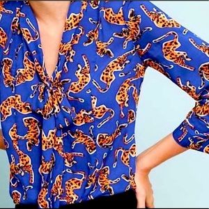 Anthropologie Conversations 17 of 52 Blue Tiger Blouse